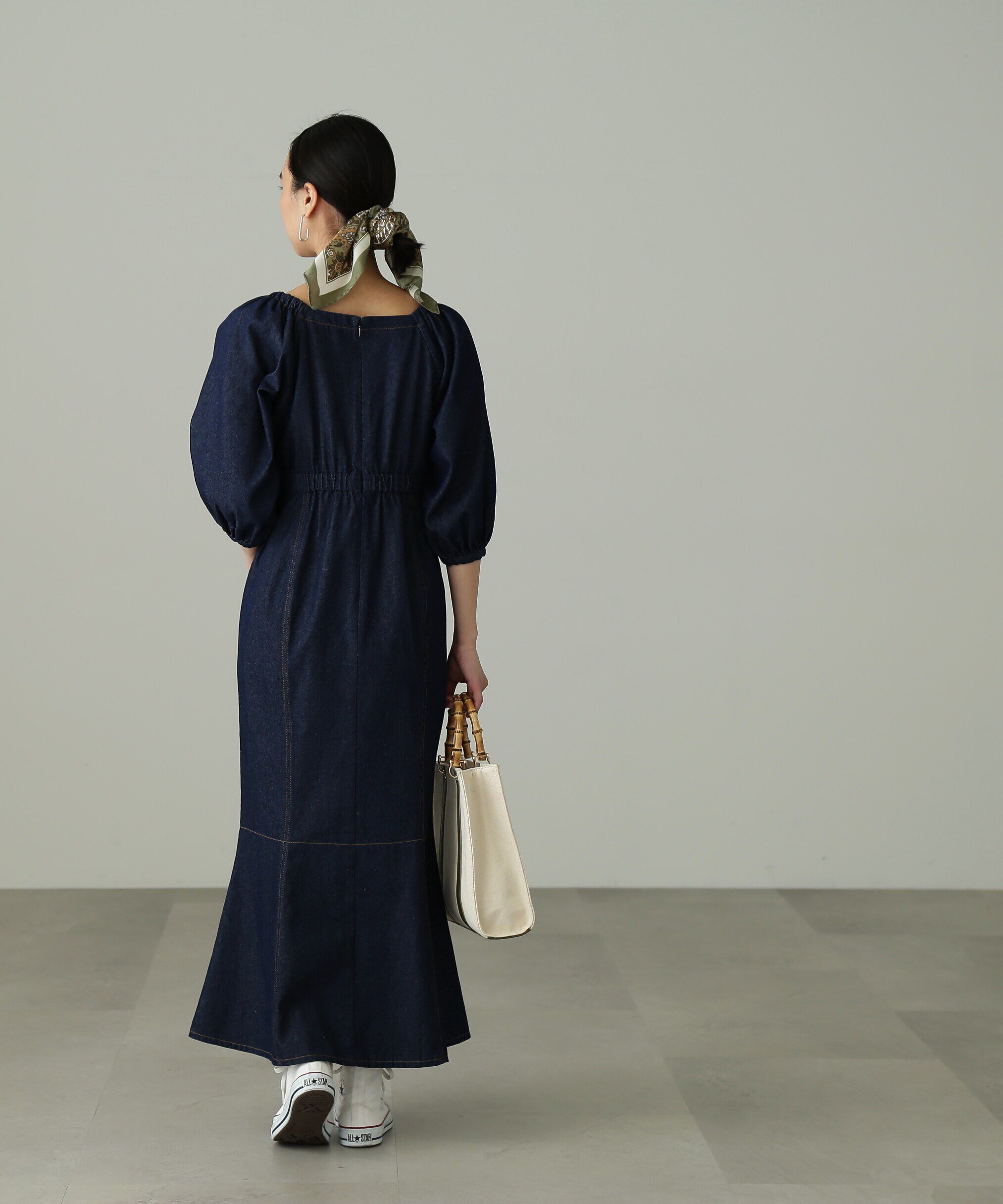  「パフスリーブマーメイドデニムワンピース」|ワンピース|