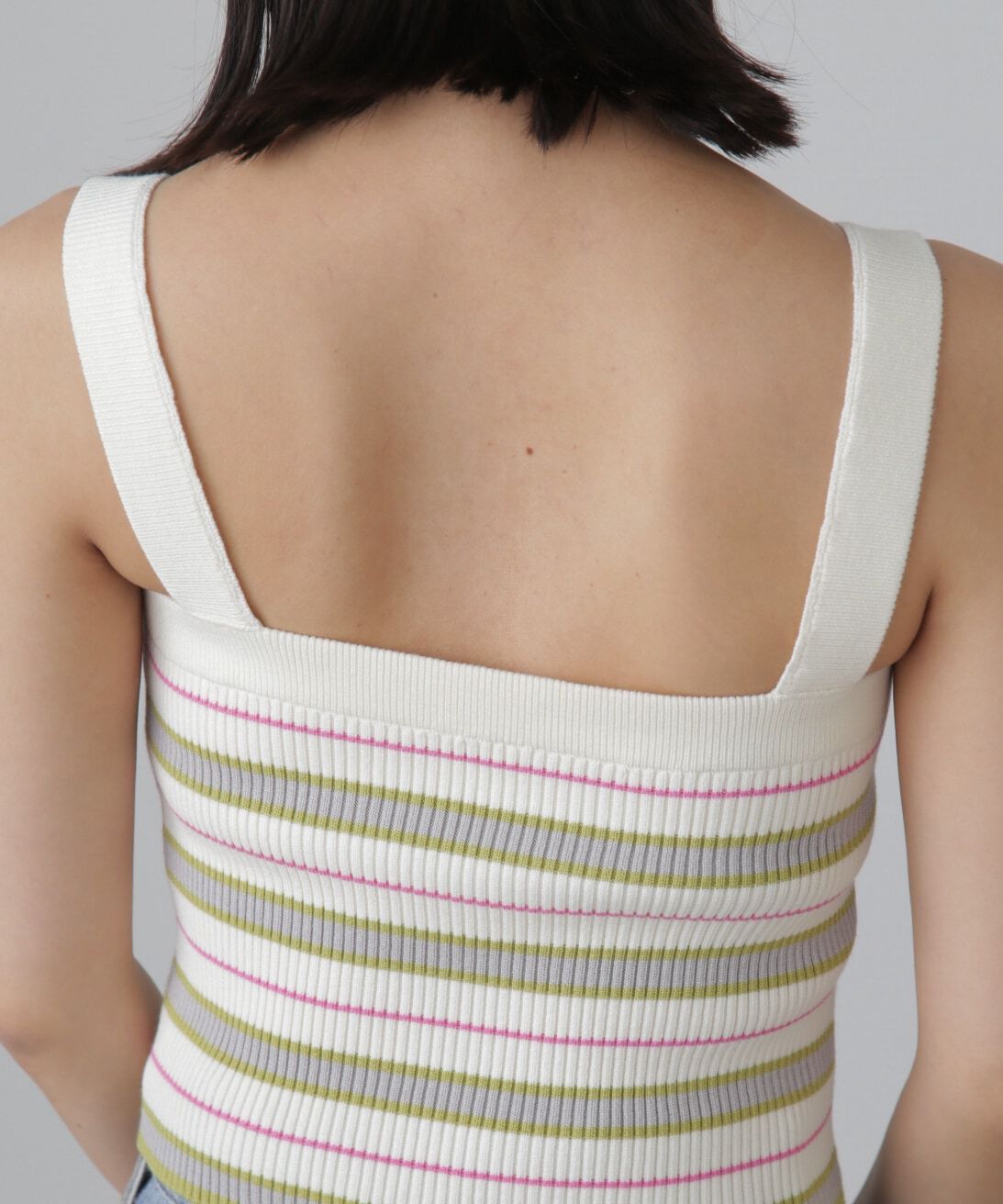  「ショート丈リブニット&times;タンクトップセット」|ニット・セーター|