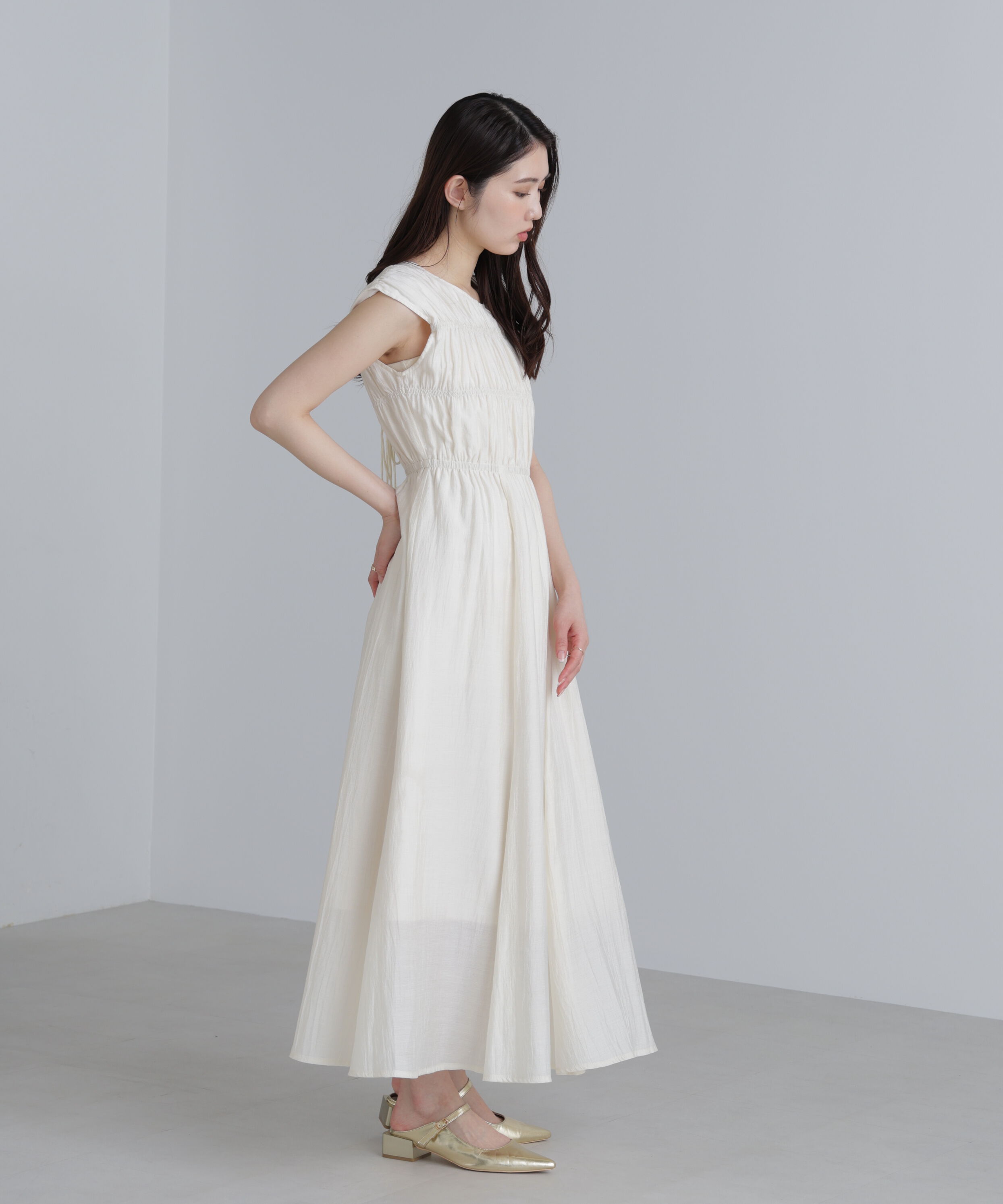  「シャーリングマキシワンピース」|ワンピース|