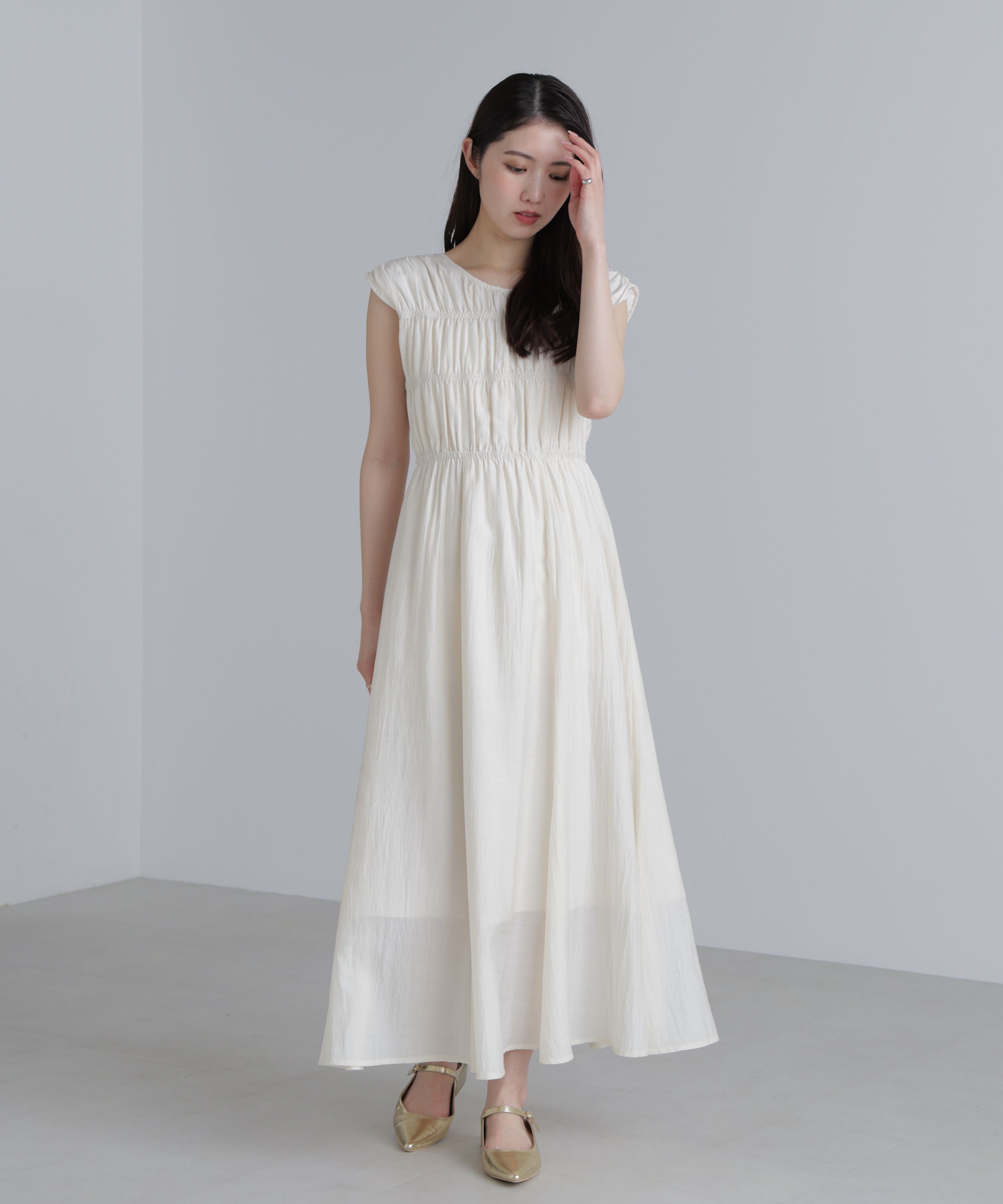  「シャーリングマキシワンピース」|ワンピース|