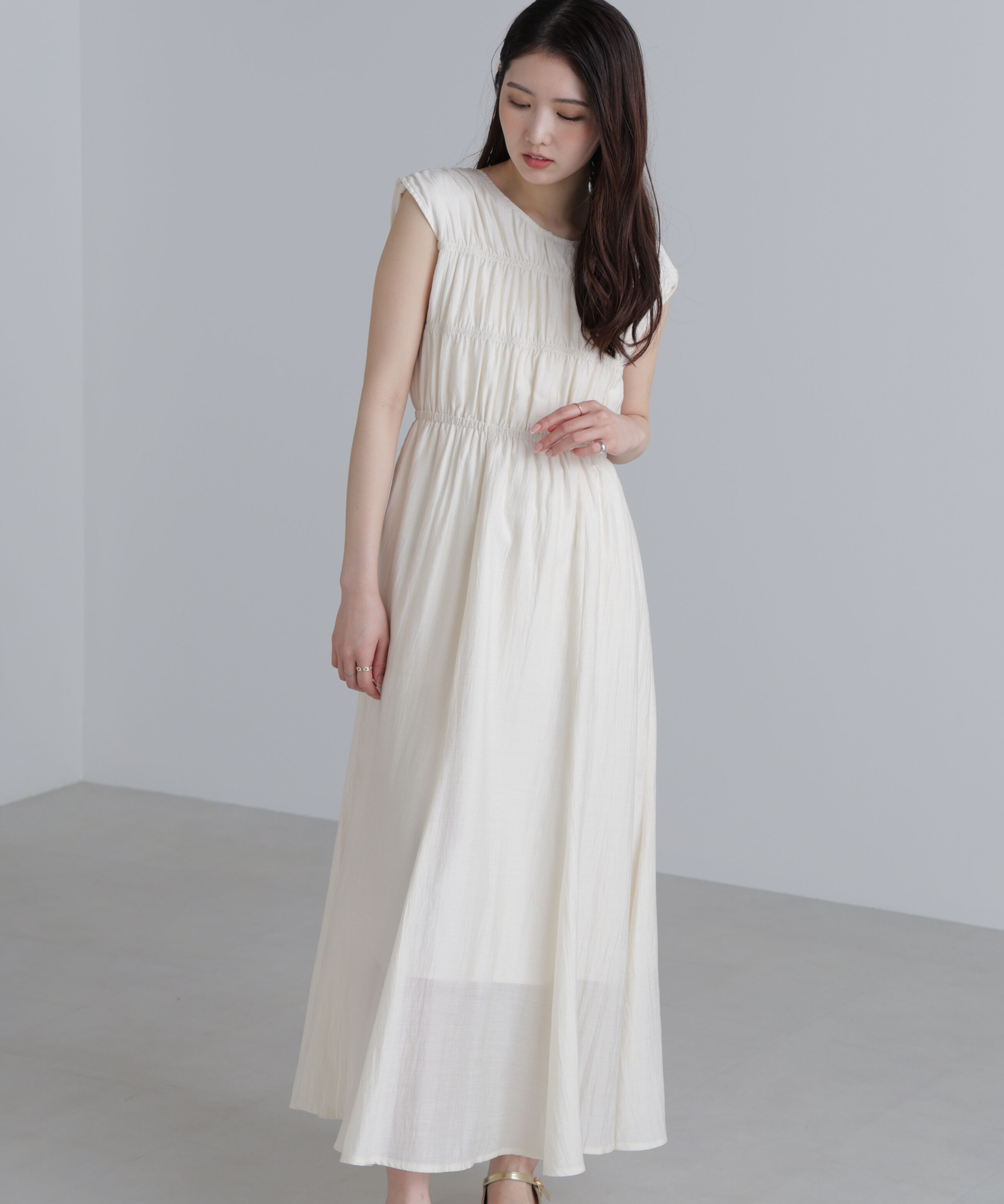  「シャーリングマキシワンピース」|ワンピース|