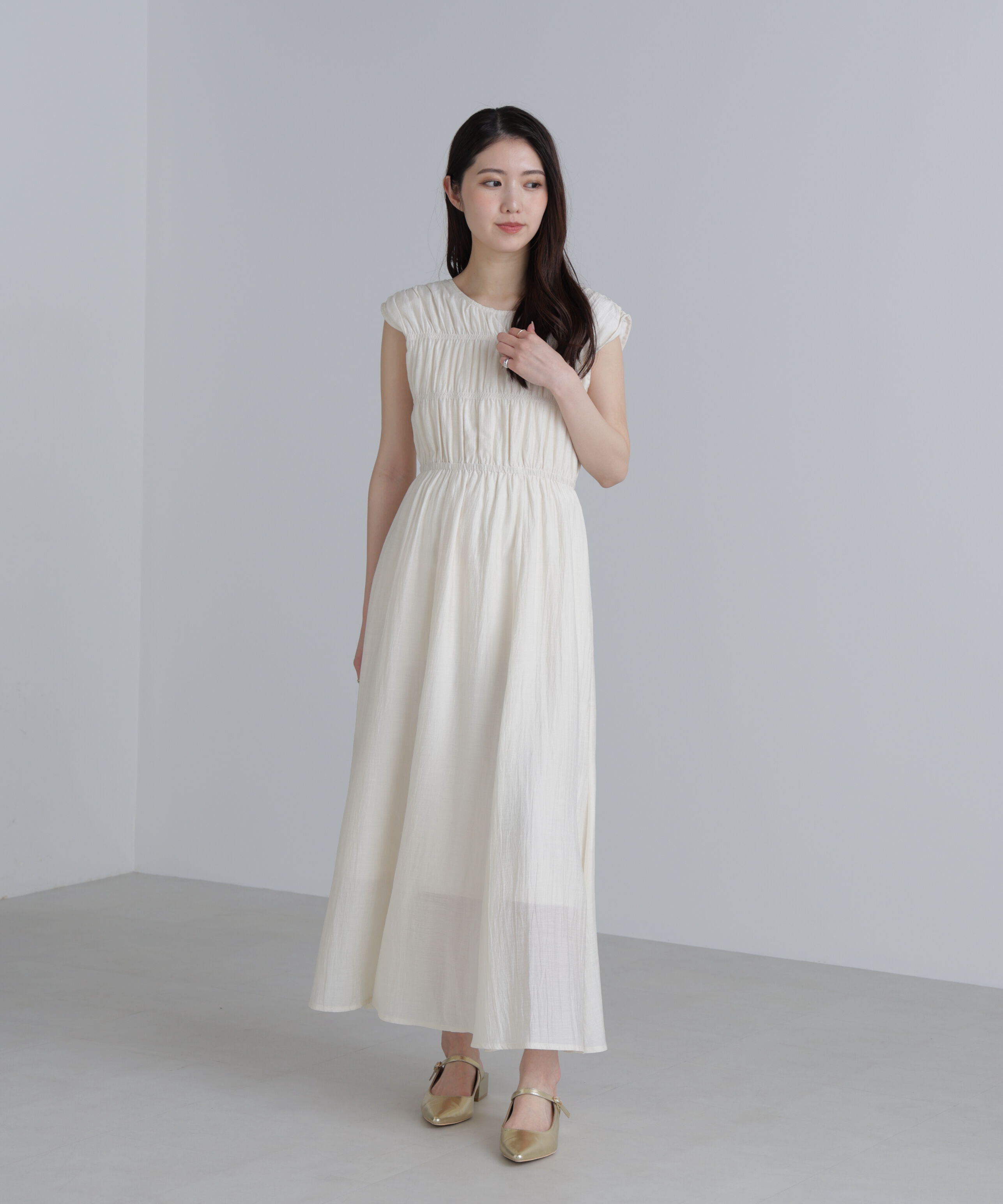  「シャーリングマキシワンピース」|ワンピース|