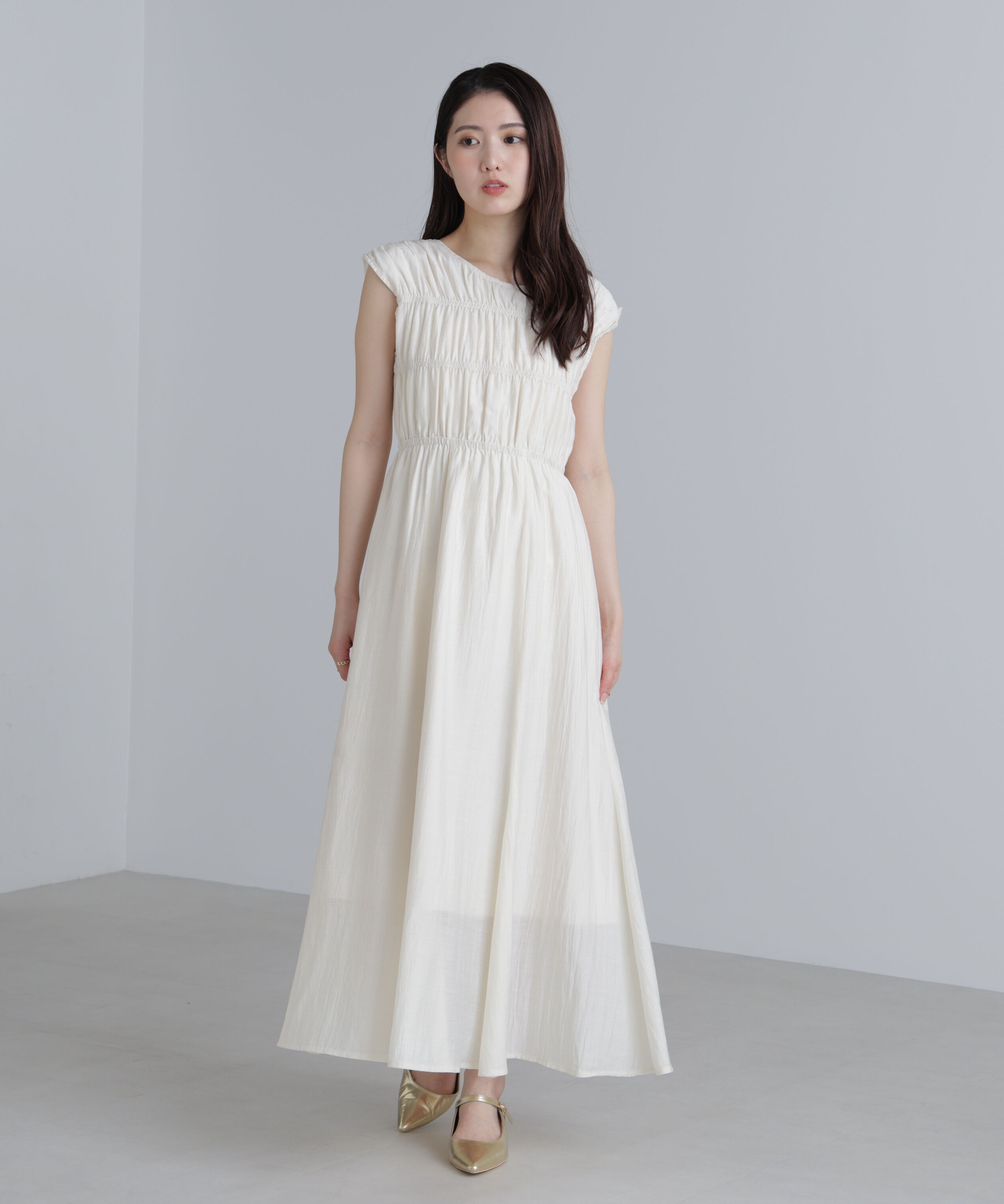  「シャーリングマキシワンピース」|ワンピース|