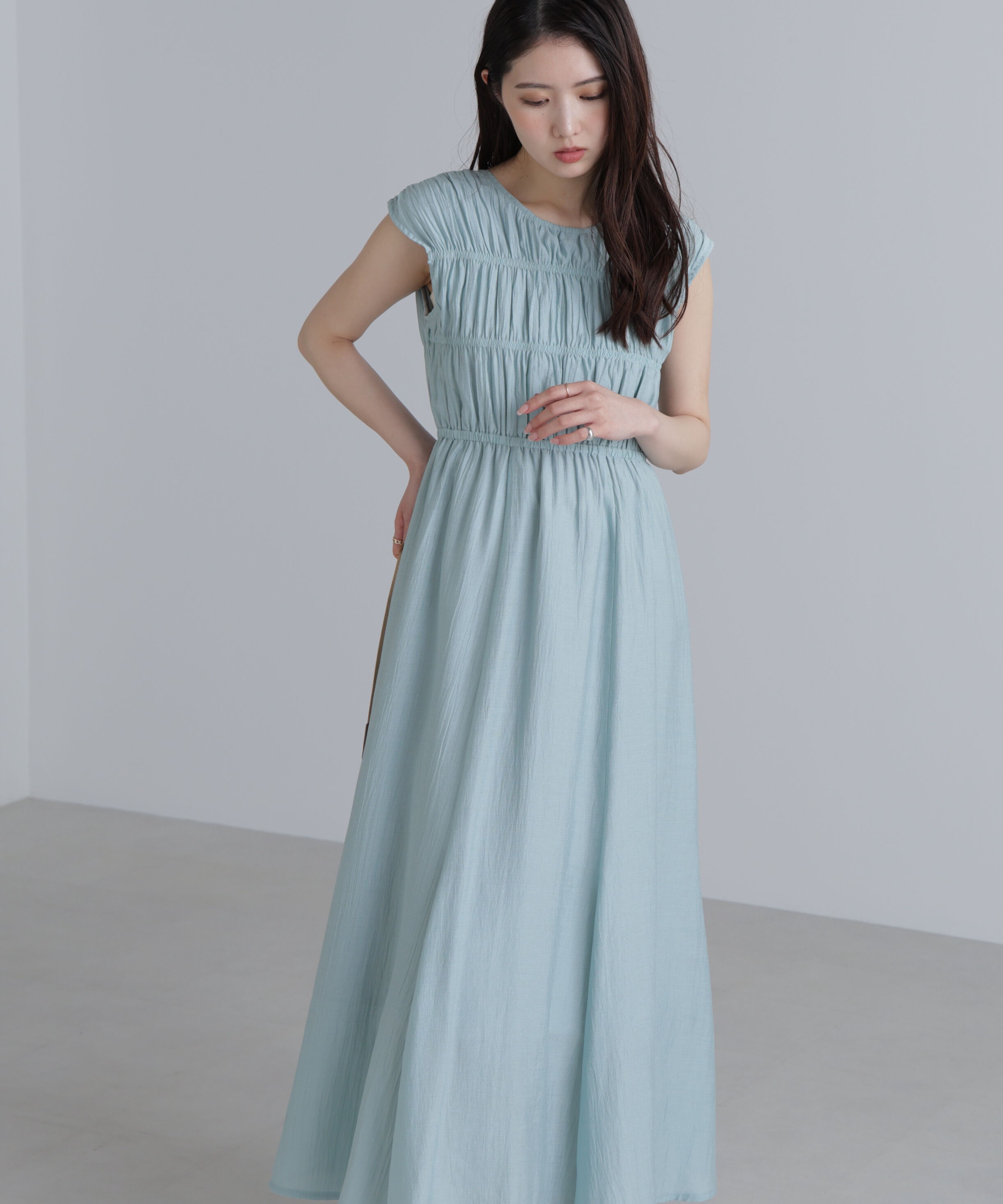  「シャーリングマキシワンピース」|ワンピース|