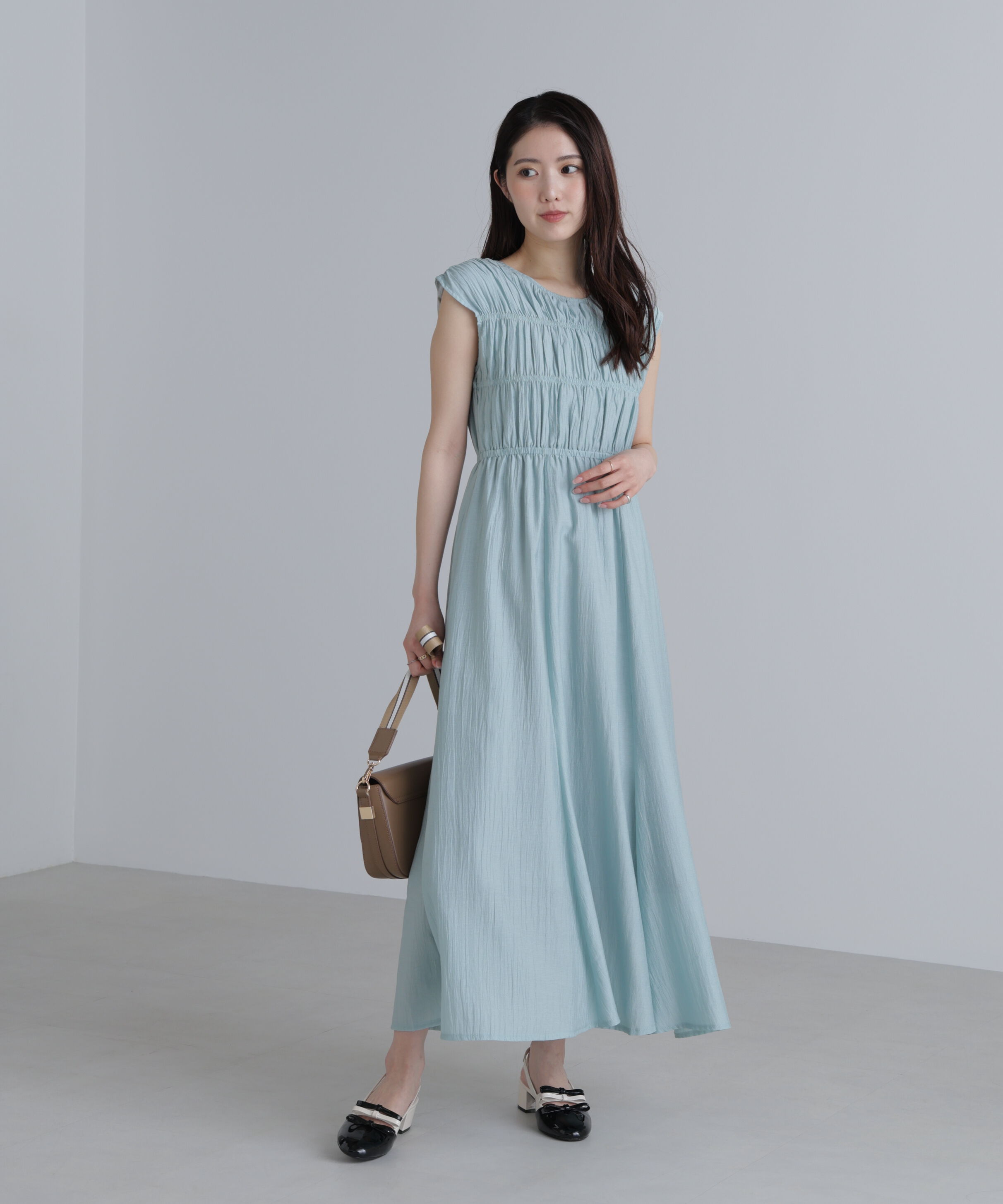  「シャーリングマキシワンピース」|ワンピース|