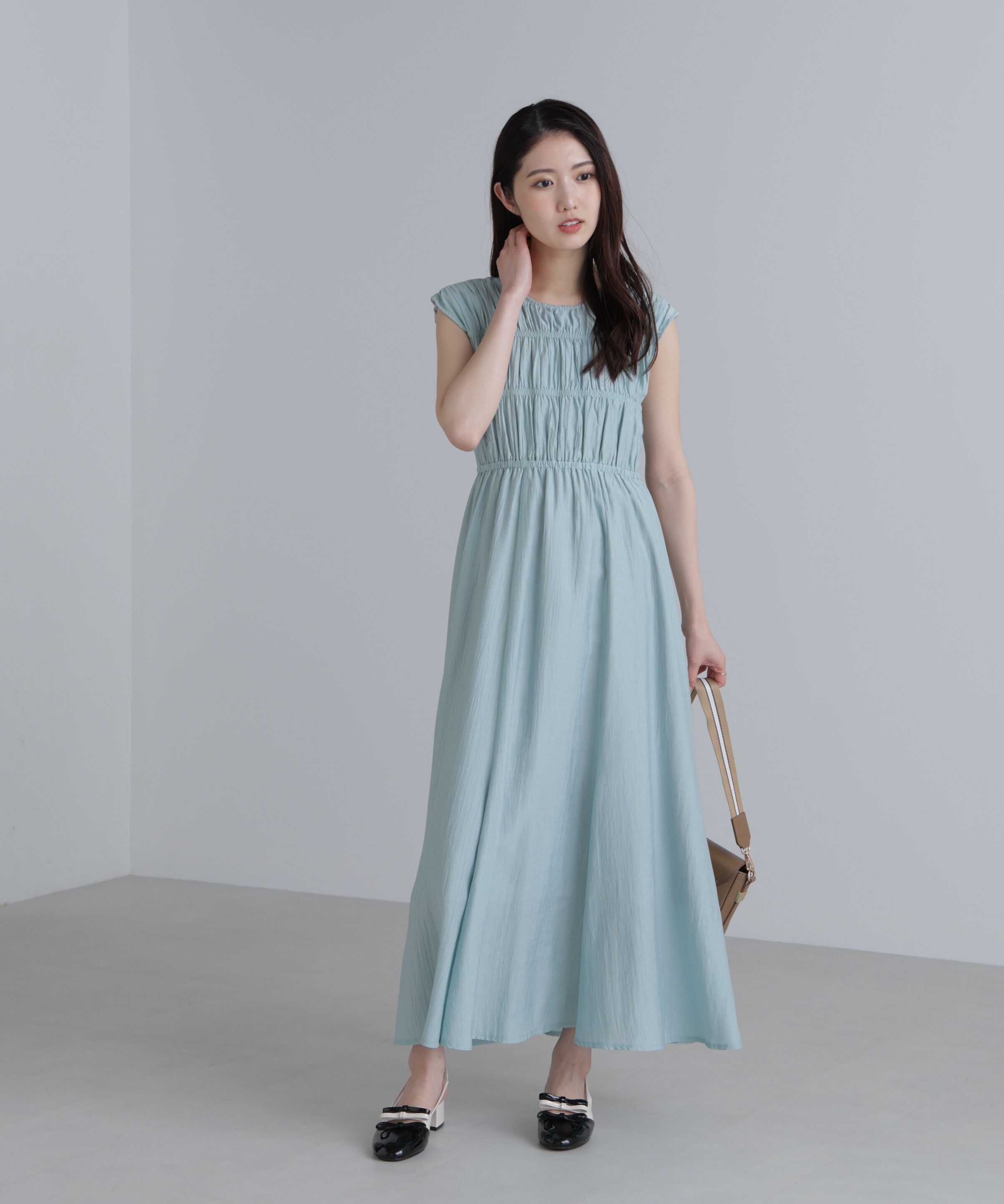  「シャーリングマキシワンピース」|ワンピース|