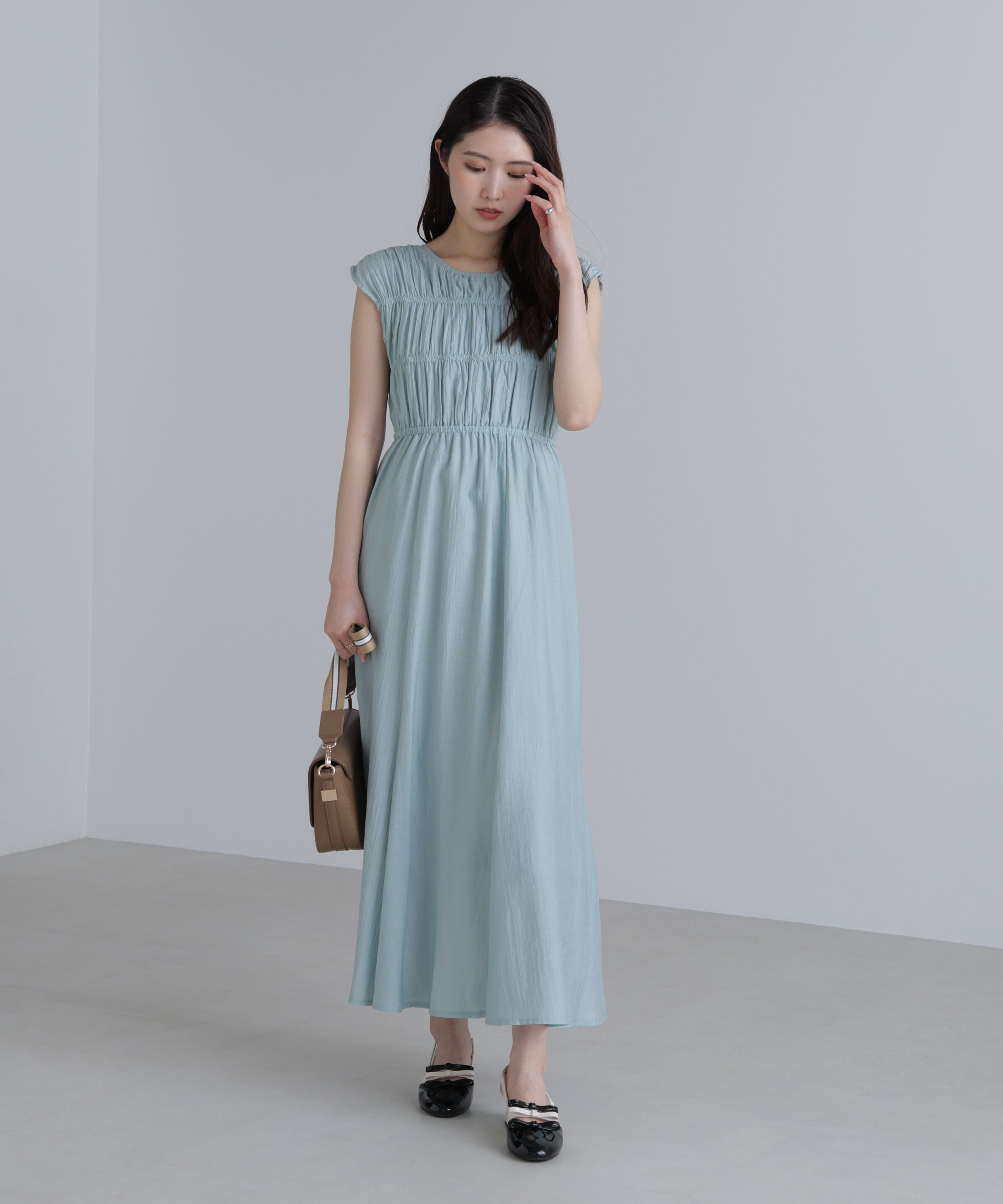  「シャーリングマキシワンピース」|ワンピース|