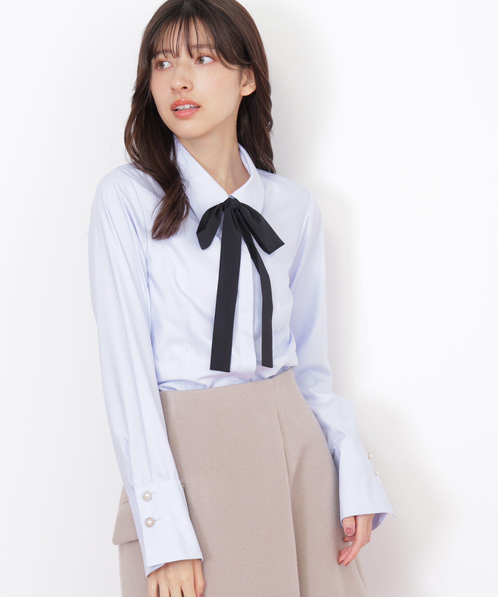  「リボンタイ付シャツ」|シャツ・ブラウス|