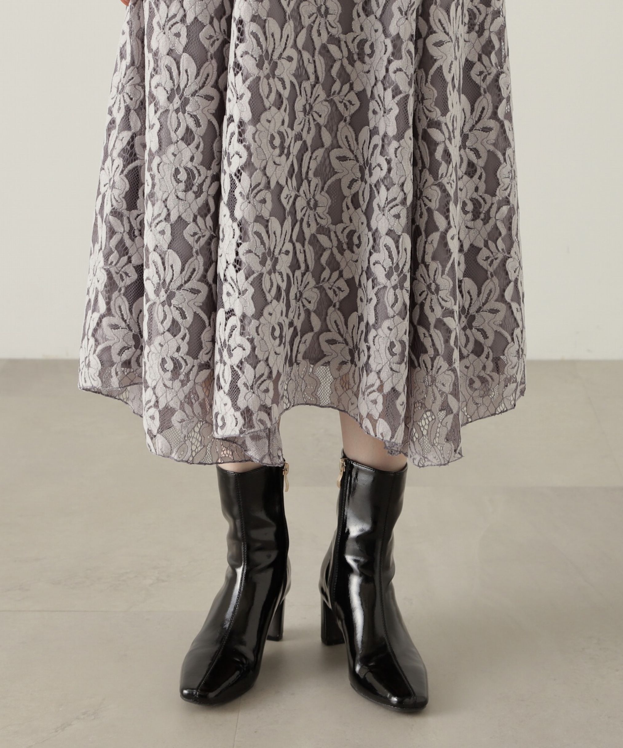 PROPORTION BODY DRESSING「モールレースイレヘムフレアスカート　24AW」|スカート|