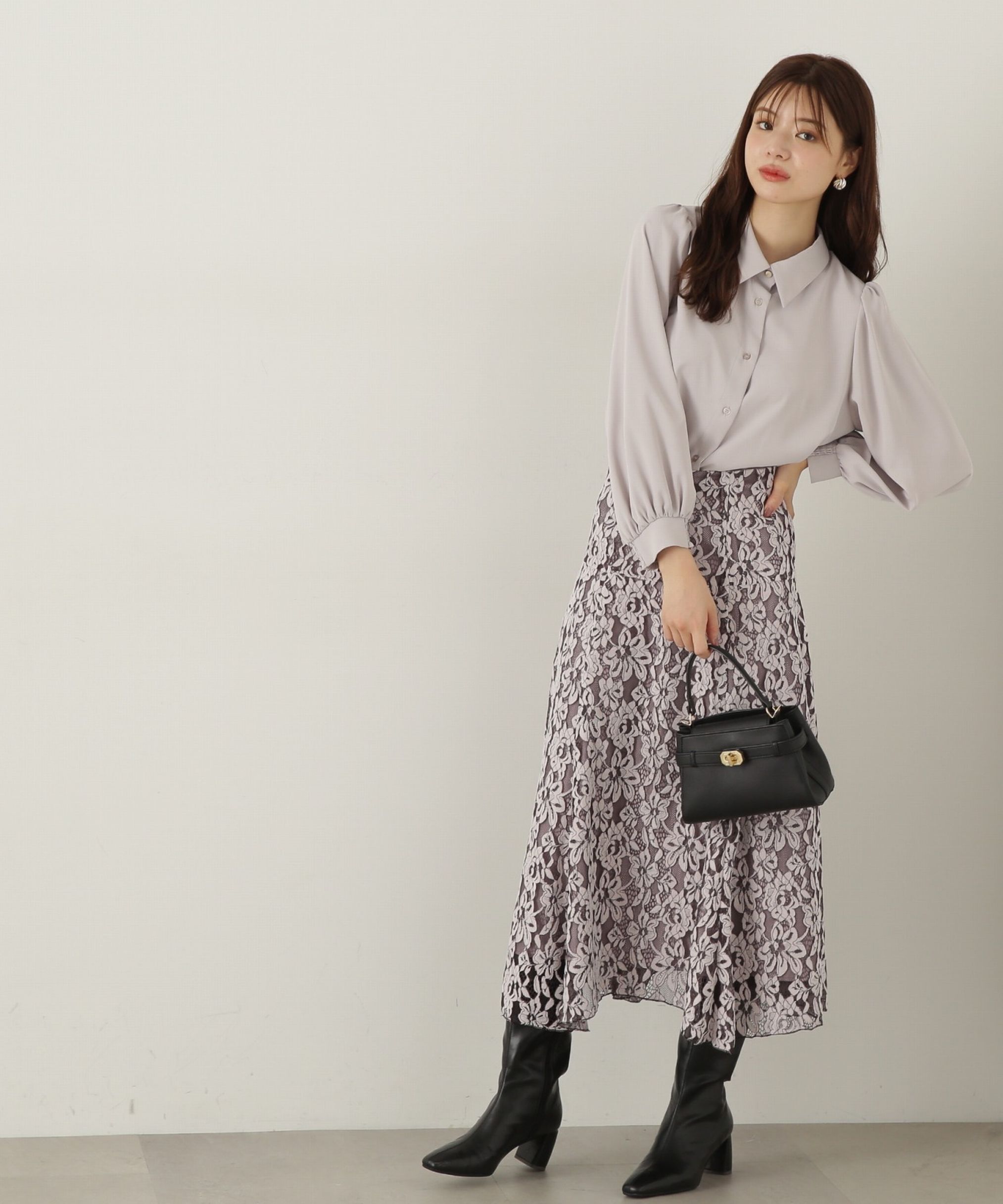 PROPORTION BODY DRESSING「モールレースイレヘムフレアスカート　24AW」|スカート|