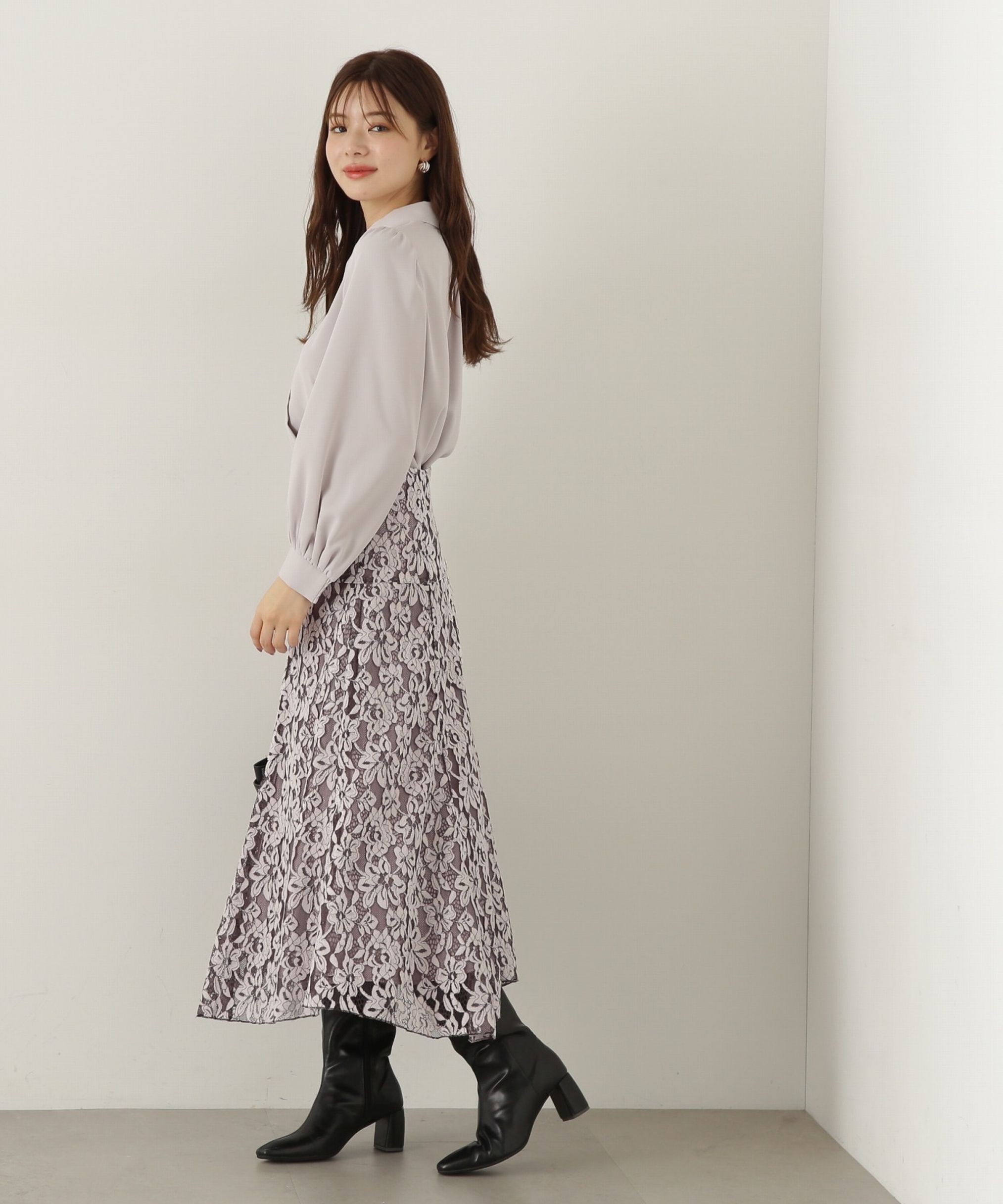 PROPORTION BODY DRESSING「モールレースイレヘムフレアスカート　24AW」|スカート|