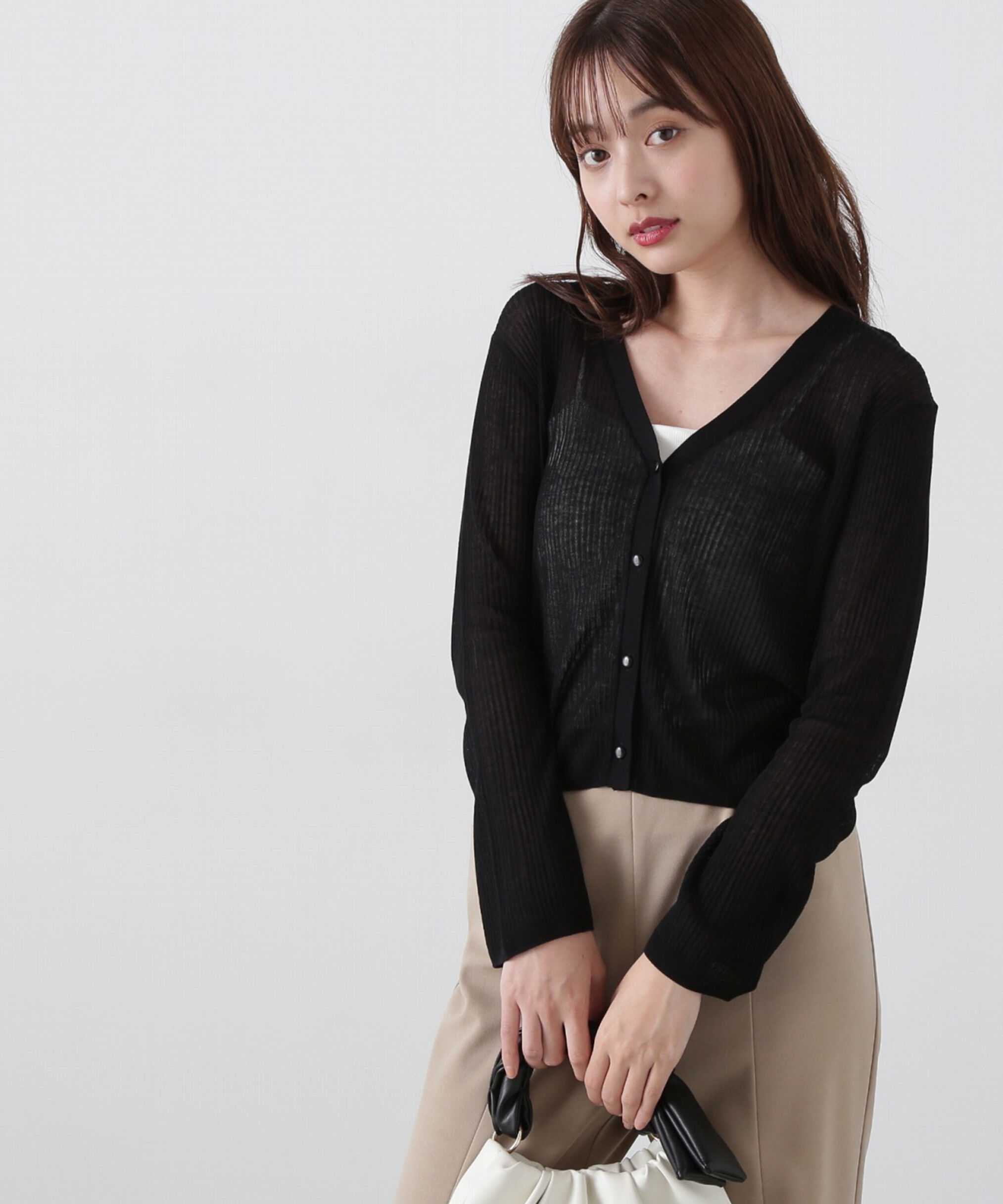 PROPORTION BODY DRESSING「《EDIT COLOGNE》シアーショートカーディガン」|カーディガン|