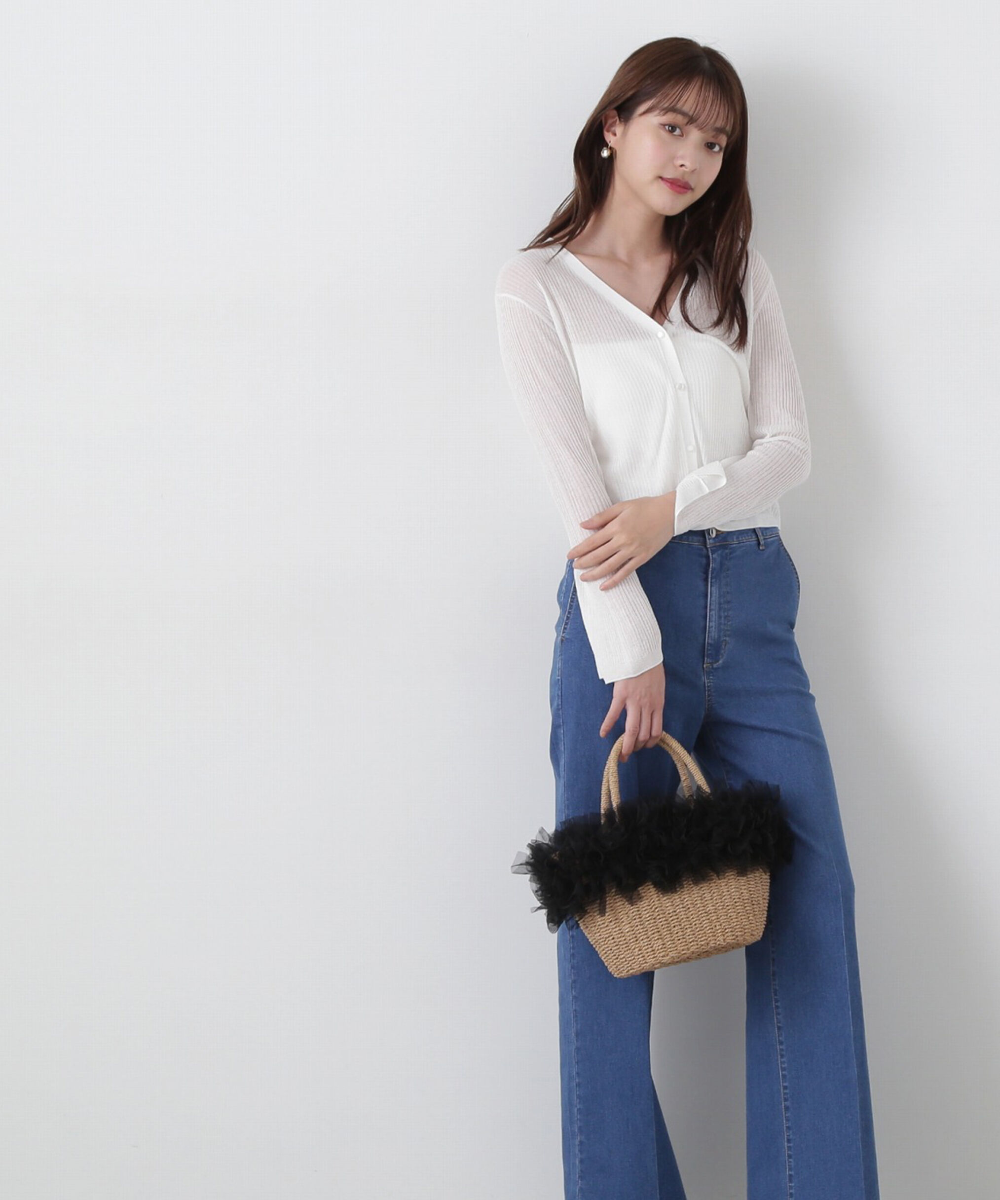 PROPORTION BODY DRESSING「《EDIT COLOGNE》シアーショートカーディガン」|カーディガン|