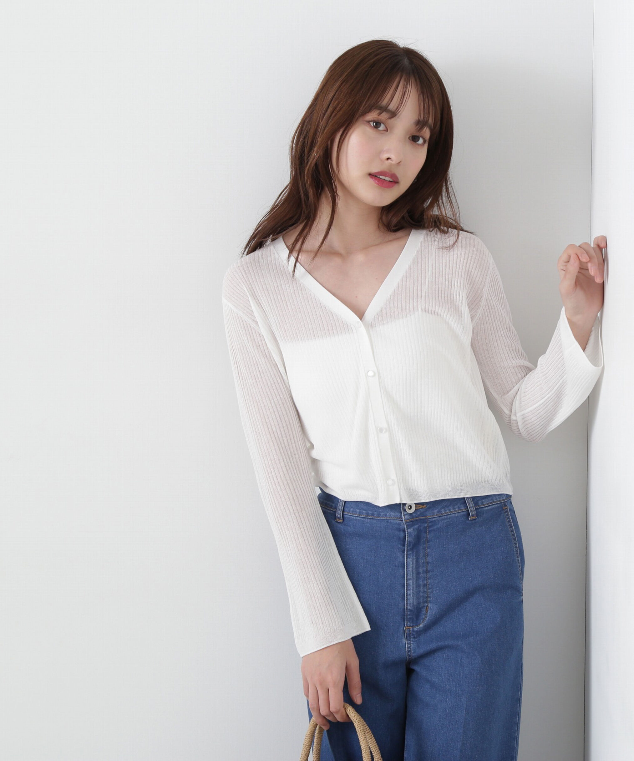 PROPORTION BODY DRESSING「《EDIT COLOGNE》シアーショートカーディガン」|カーディガン|