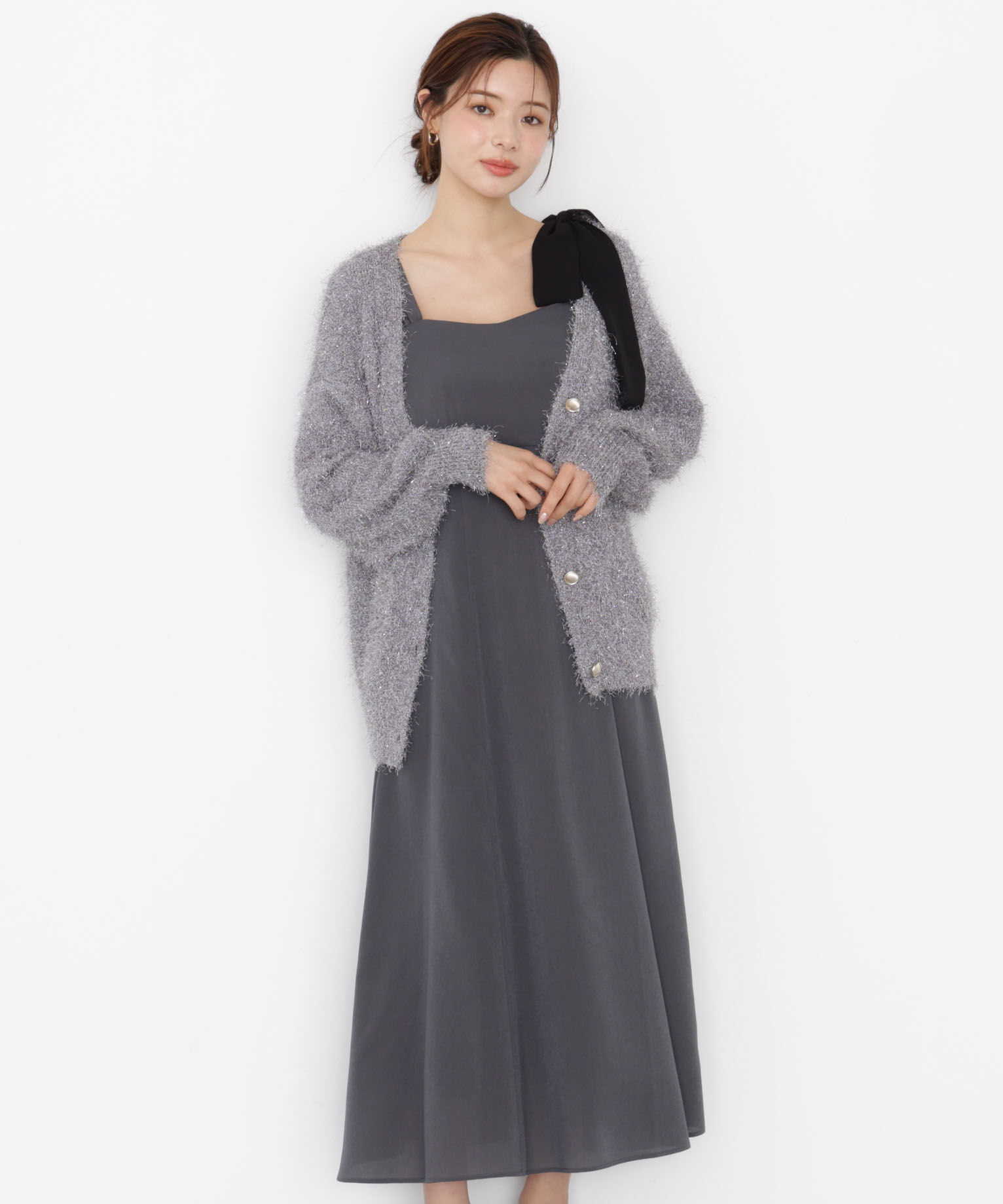 PROPORTION BODY DRESSING「《EDIT COLOGNE》ラメフェザーカーディガン」|カーディガン|