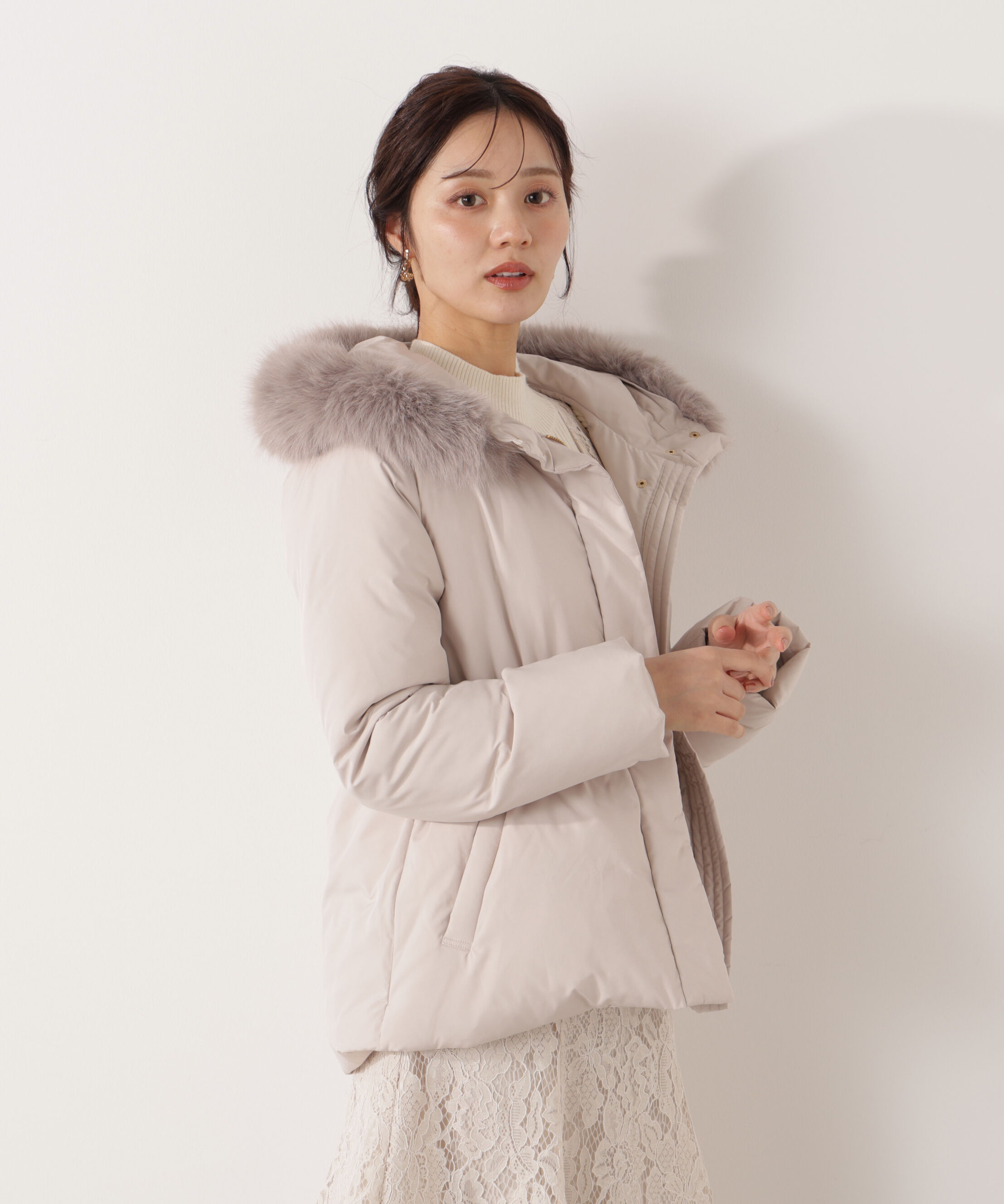 PROPORTION BODY DRESSING「ウエストマークショートダウン 25AW」|ブルゾン・スタジャン|ベージュ