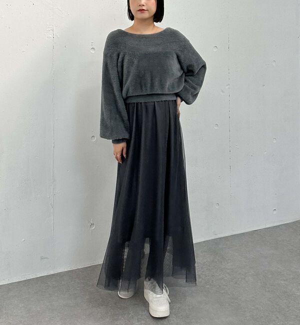 archives「フェザーオフショルニット&times;チュールキャミワンピースＳＥＴ」|ワンピース|