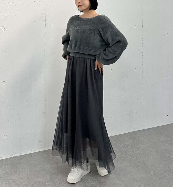 archives「フェザーオフショルニット&times;チュールキャミワンピースＳＥＴ」|ワンピース|