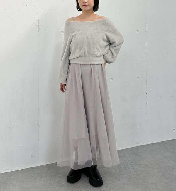 archives「フェザーオフショルニット&times;チュールキャミワンピースＳＥＴ」|ワンピース|