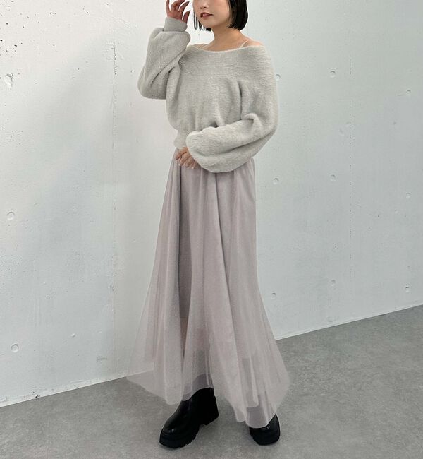 archives「フェザーオフショルニット&times;チュールキャミワンピースＳＥＴ」|ワンピース|