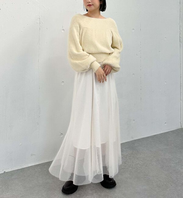 archives「フェザーオフショルニット&times;チュールキャミワンピースＳＥＴ」|ワンピース|