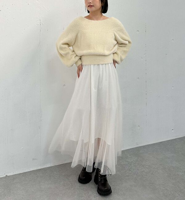 archives「フェザーオフショルニット&times;チュールキャミワンピースＳＥＴ」|ワンピース|