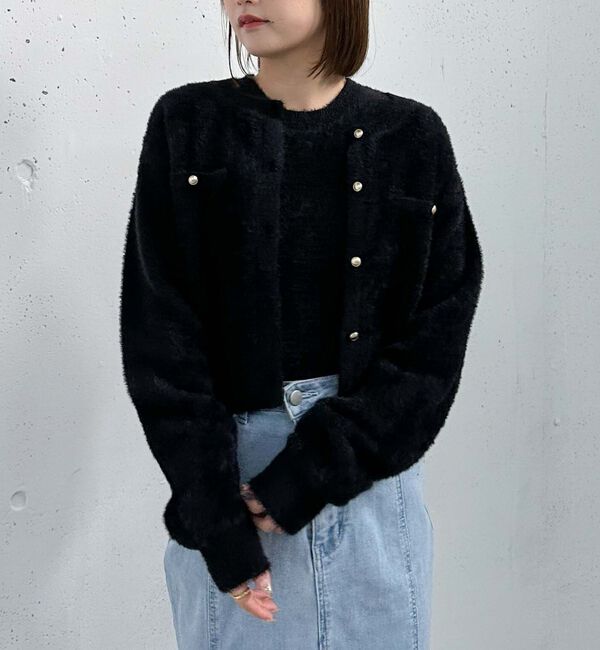 archives「ダブルフェイスフェザーニットアンサンブル」|カーディガン|