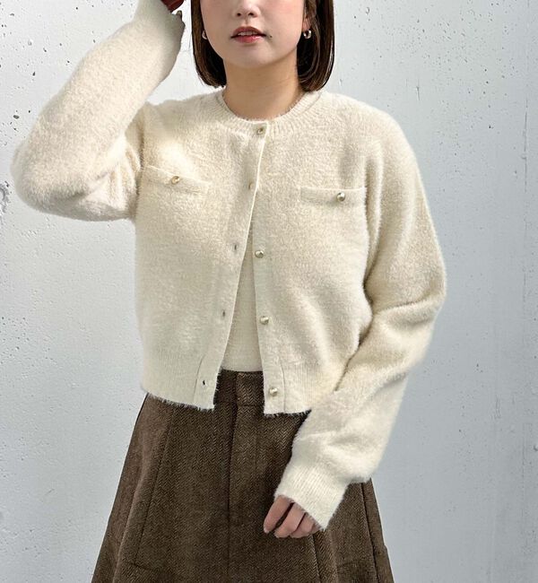 archives「ダブルフェイスフェザーニットアンサンブル」|カーディガン|