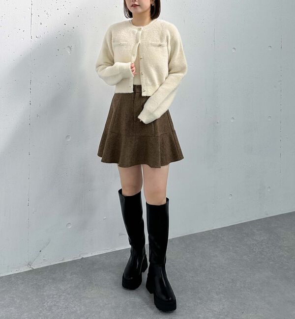 archives「ダブルフェイスフェザーニットアンサンブル」|カーディガン|