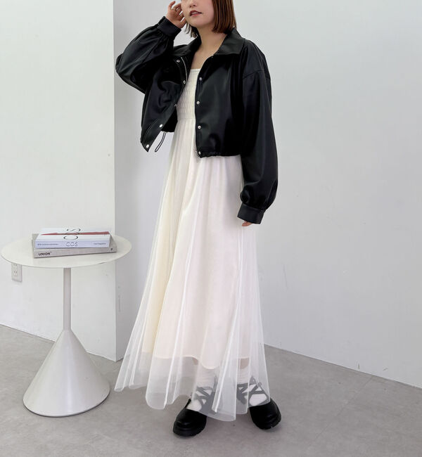 archives「Ｗｚｉｐオフショルニット&times;チュールキャミワンピースＳＥＴ」|ワンピース|