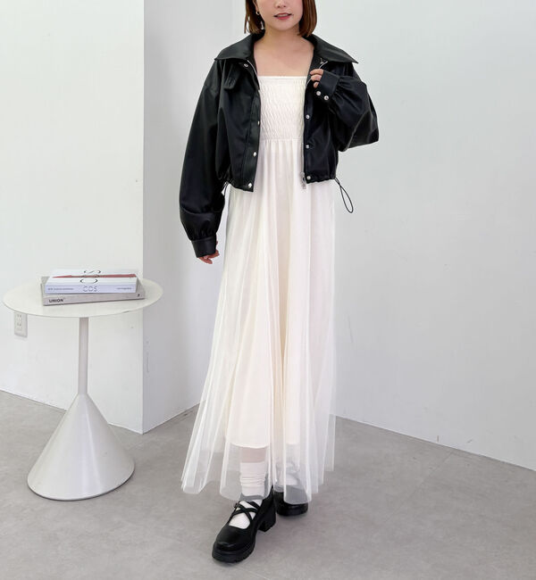 archives「Ｗｚｉｐオフショルニット&times;チュールキャミワンピースＳＥＴ」|ワンピース|