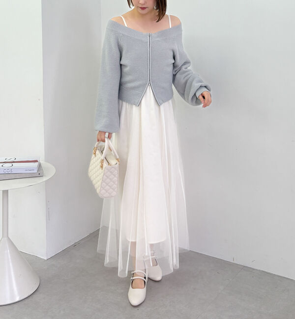 archives「Ｗｚｉｐオフショルニット&times;チュールキャミワンピースＳＥＴ」|ワンピース|