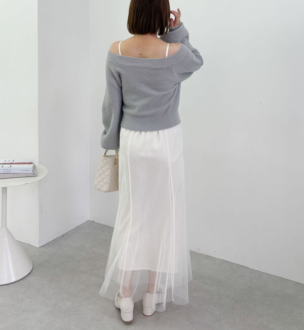 archives「Ｗｚｉｐオフショルニット&times;チュールキャミワンピースＳＥＴ」|ワンピース|