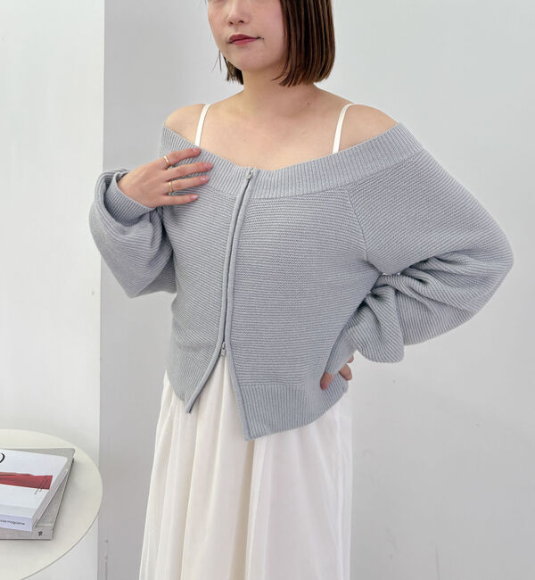 archives「Ｗｚｉｐオフショルニット&times;チュールキャミワンピースＳＥＴ」|ワンピース|