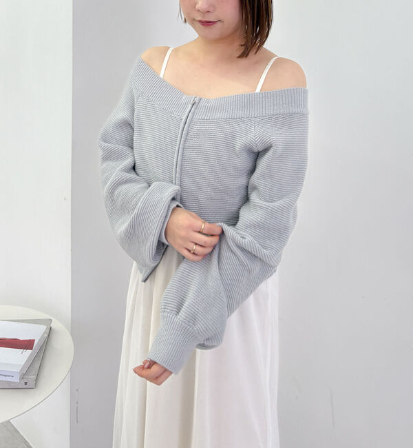 archives「Ｗｚｉｐオフショルニット&times;チュールキャミワンピースＳＥＴ」|ワンピース|