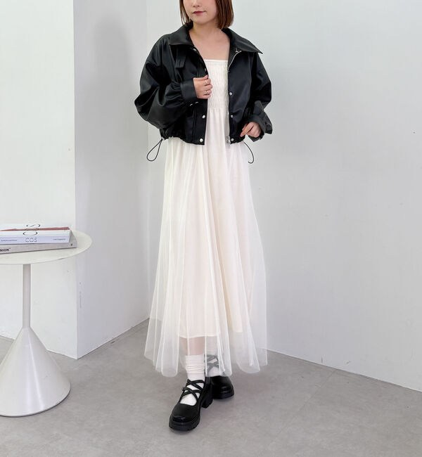 archives「Ｗｚｉｐオフショルニット&times;チュールキャミワンピースＳＥＴ」|ワンピース|