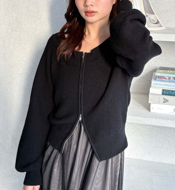 archives「Ｗｚｉｐオフショルニット&times;チュールキャミワンピースＳＥＴ」|ワンピース|