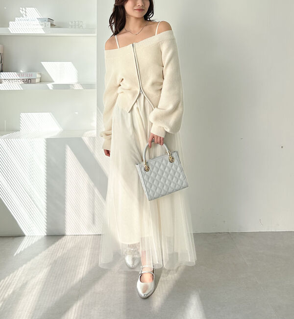 archives「Ｗｚｉｐオフショルニット&times;チュールキャミワンピースＳＥＴ」|ワンピース|