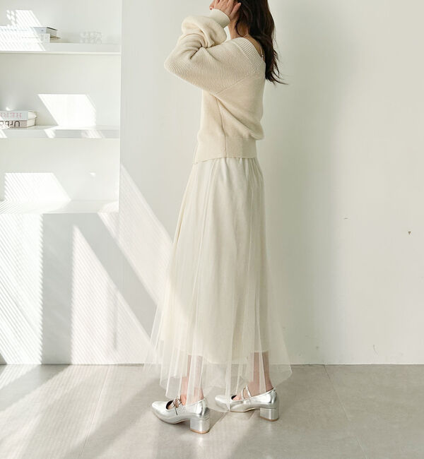 archives「Ｗｚｉｐオフショルニット&times;チュールキャミワンピースＳＥＴ」|ワンピース|