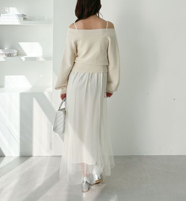 archives「Ｗｚｉｐオフショルニット&times;チュールキャミワンピースＳＥＴ」|ワンピース|