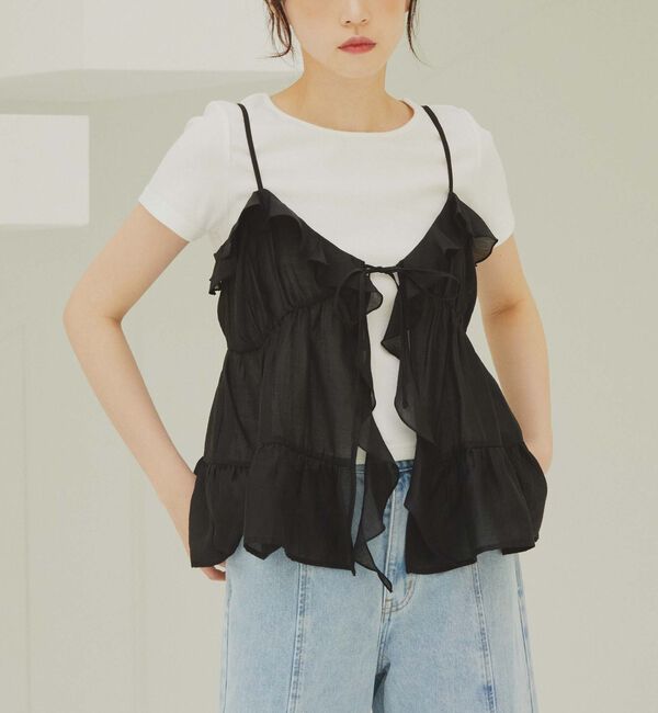 archives「ラッフルフリルキャミ&times;テレコＴｅｅＳＥＴ」|カーディガン|