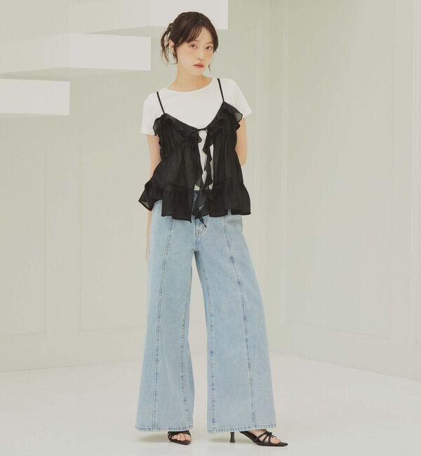 archives「ラッフルフリルキャミ&times;テレコＴｅｅＳＥＴ」|カーディガン|