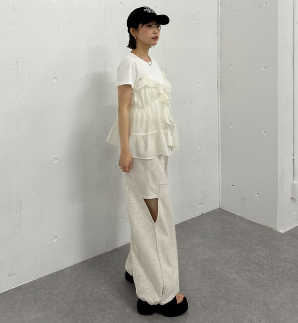 archives「ラッフルフリルキャミ&times;テレコＴｅｅＳＥＴ」|カーディガン|