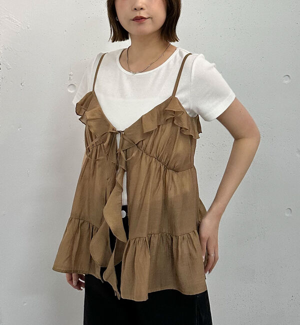 archives「ラッフルフリルキャミ&times;テレコＴｅｅＳＥＴ」|カーディガン|CAMEL