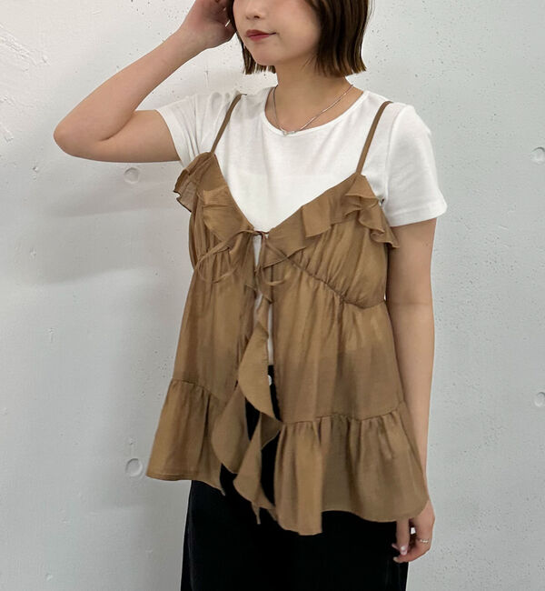 archives「ラッフルフリルキャミ&times;テレコＴｅｅＳＥＴ」|カーディガン|