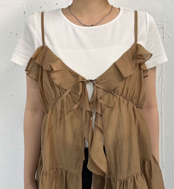 archives「ラッフルフリルキャミ&times;テレコＴｅｅＳＥＴ」|カーディガン|