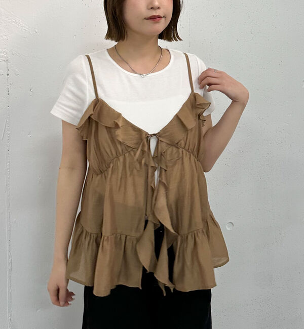 archives「ラッフルフリルキャミ&times;テレコＴｅｅＳＥＴ」|カーディガン|