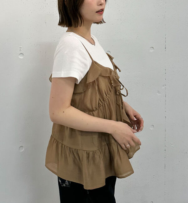 archives「ラッフルフリルキャミ&times;テレコＴｅｅＳＥＴ」|カーディガン|