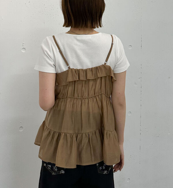 archives「ラッフルフリルキャミ&times;テレコＴｅｅＳＥＴ」|カーディガン|