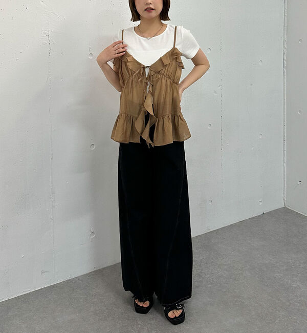 archives「ラッフルフリルキャミ&times;テレコＴｅｅＳＥＴ」|カーディガン|